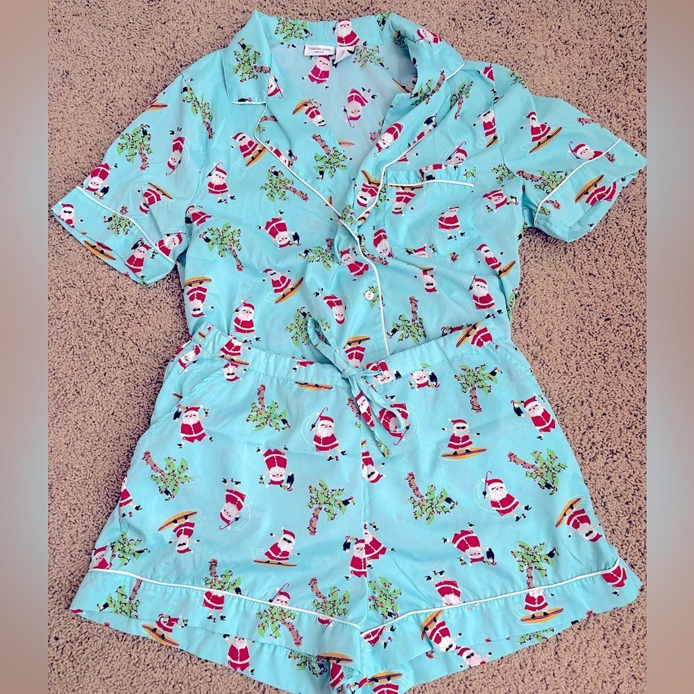 Tabitha Webb Tropical Santa Pajama Set - Like new - Size Large